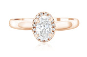 Halo Oval Diamond Engagement Ring in 14k Rose Gold (7/8 ct. tw.)