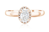 Halo Oval Diamond Engagement Ring in 14k Rose Gold (7/8 ct. tw.)