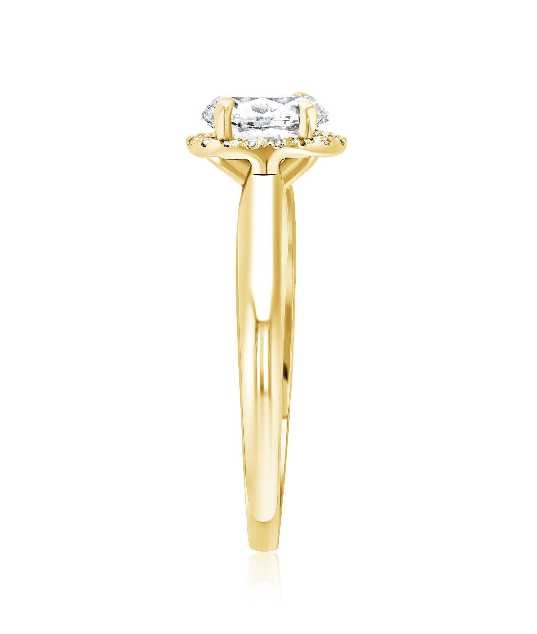 Halo Oval Diamond Engagement Ring in 14k Yellow Gold (7/8 ct. tw.)