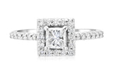 Halo Princess Diamond Engagement Ring in 14k White Gold (.76 ct. tw.)