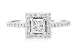 Halo Princess Diamond Engagement Ring in 14k White Gold (.76 ct. tw.)