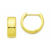 14K gold huggie hoop earrings, sleek and polished for everyday wear