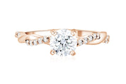 Infinity Diamond Solitaire Engagement Ring in 14k Rose Gold