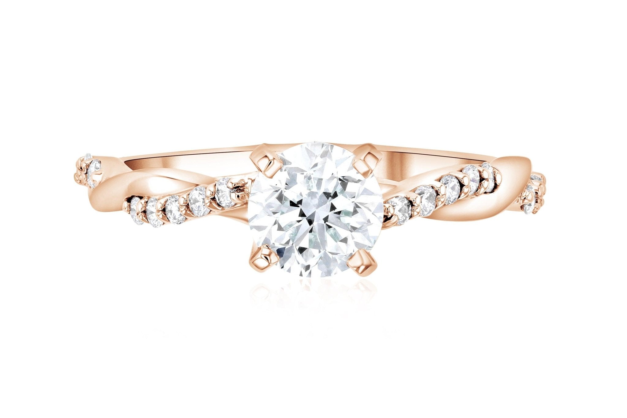Infinity Diamond Solitaire Engagement Ring in 14k Rose Gold
