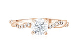 Infinity Diamond Solitaire Engagement Ring in 14k Rose Gold