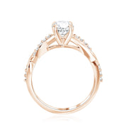 Infinity Diamond Solitaire Engagement Ring in 14k Rose Gold