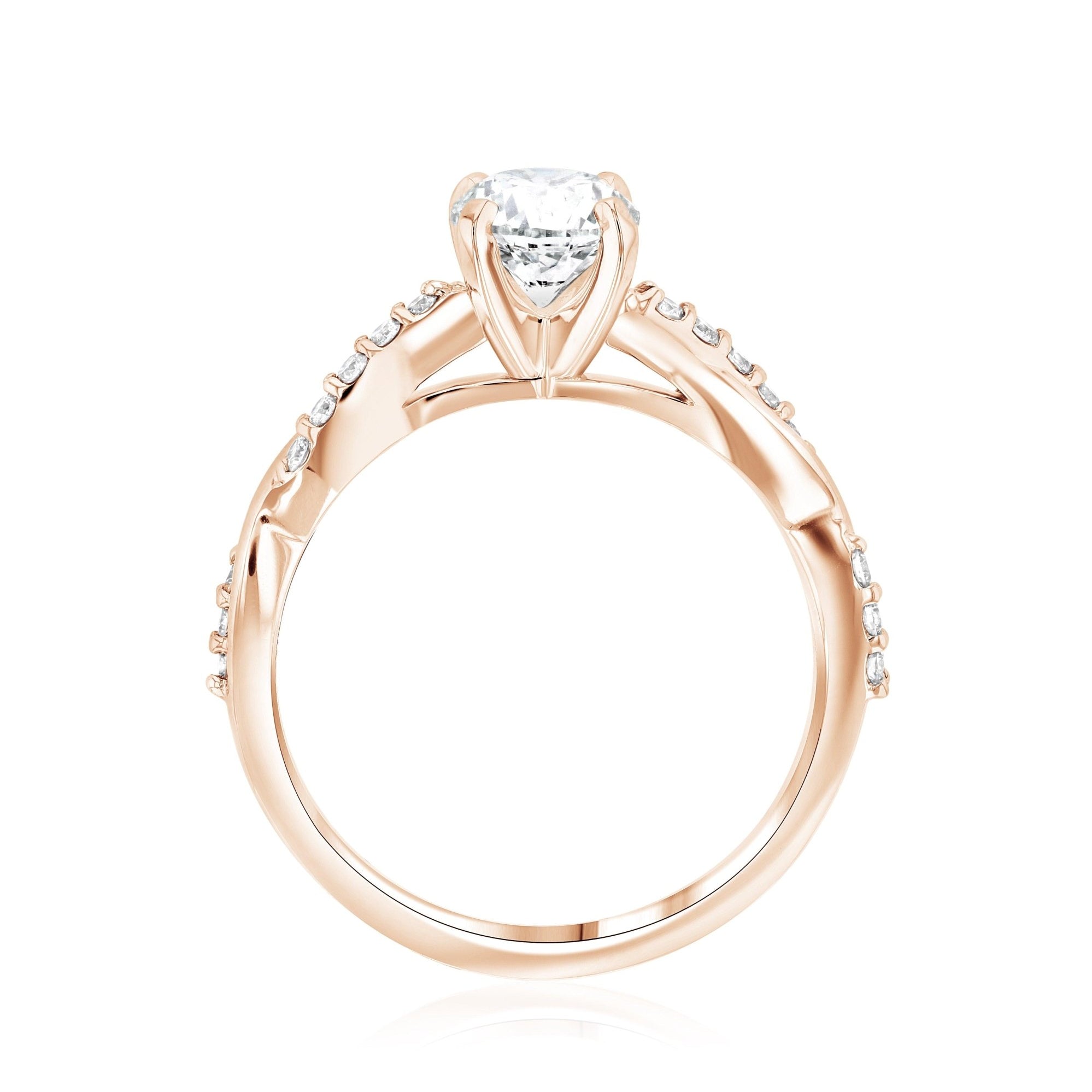 Infinity Diamond Solitaire Engagement Ring in 14k Rose Gold