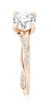 Infinity Diamond Solitaire Engagement Ring in 14k Rose Gold
