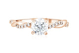 Infinity Diamond Solitaire Engagement Ring in 14k Rose Gold
