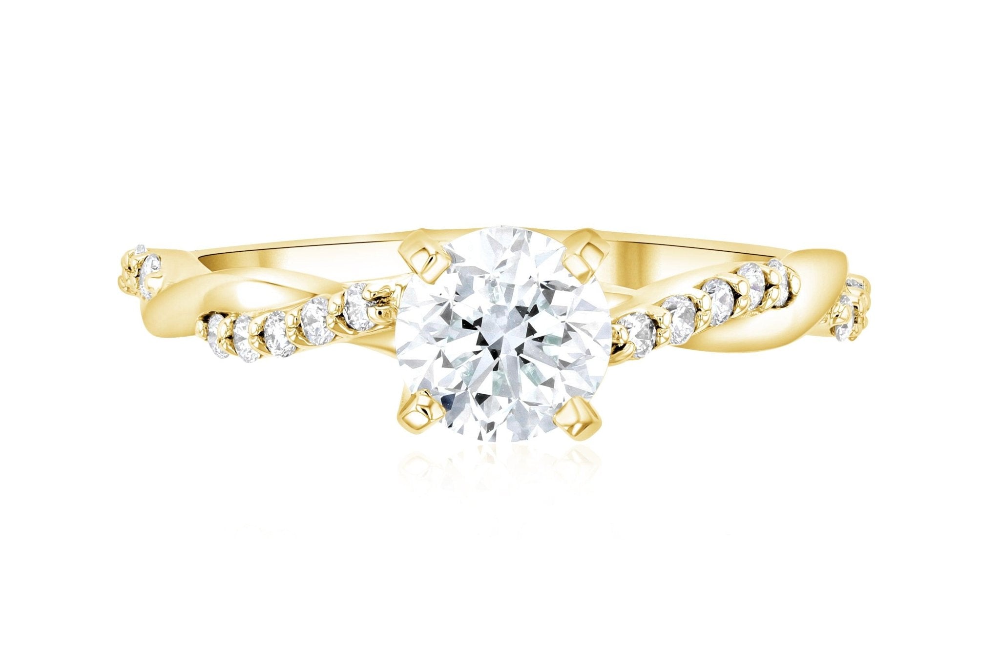 Infinity Diamond Solitaire Engagement Ring in 14k Yellow Gold