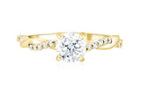 Infinity Diamond Solitaire Engagement Ring in 14k Yellow Gold