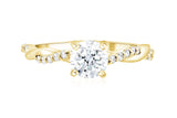 Infinity Diamond Solitaire Engagement Ring in 14k Yellow Gold