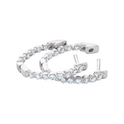 14K gold diamond hoop earrings with round brilliant stones, timeless fine jewelry for everyday wear