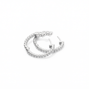 14K gold diamond hoop earrings with pave-set stones, elegant fine jewelry for everyday wear