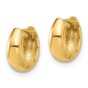 14K gold huggie hoop earrings, sleek and polished for everyday wear