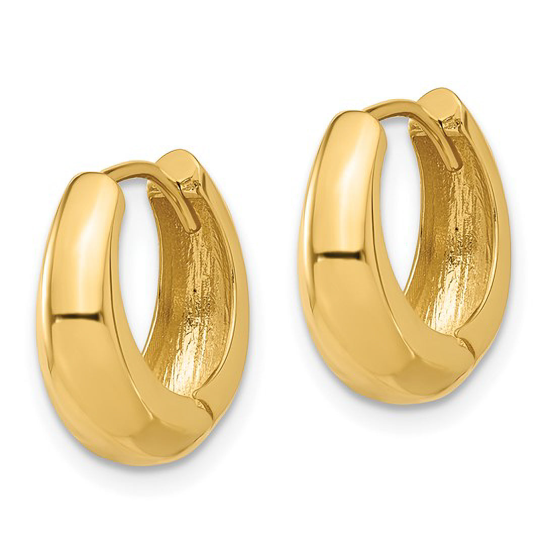 14K gold huggie hoop earrings, polished finish, everyday fine jewelry