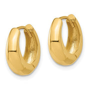 14K gold huggie hoop earrings, polished finish, everyday fine jewelry