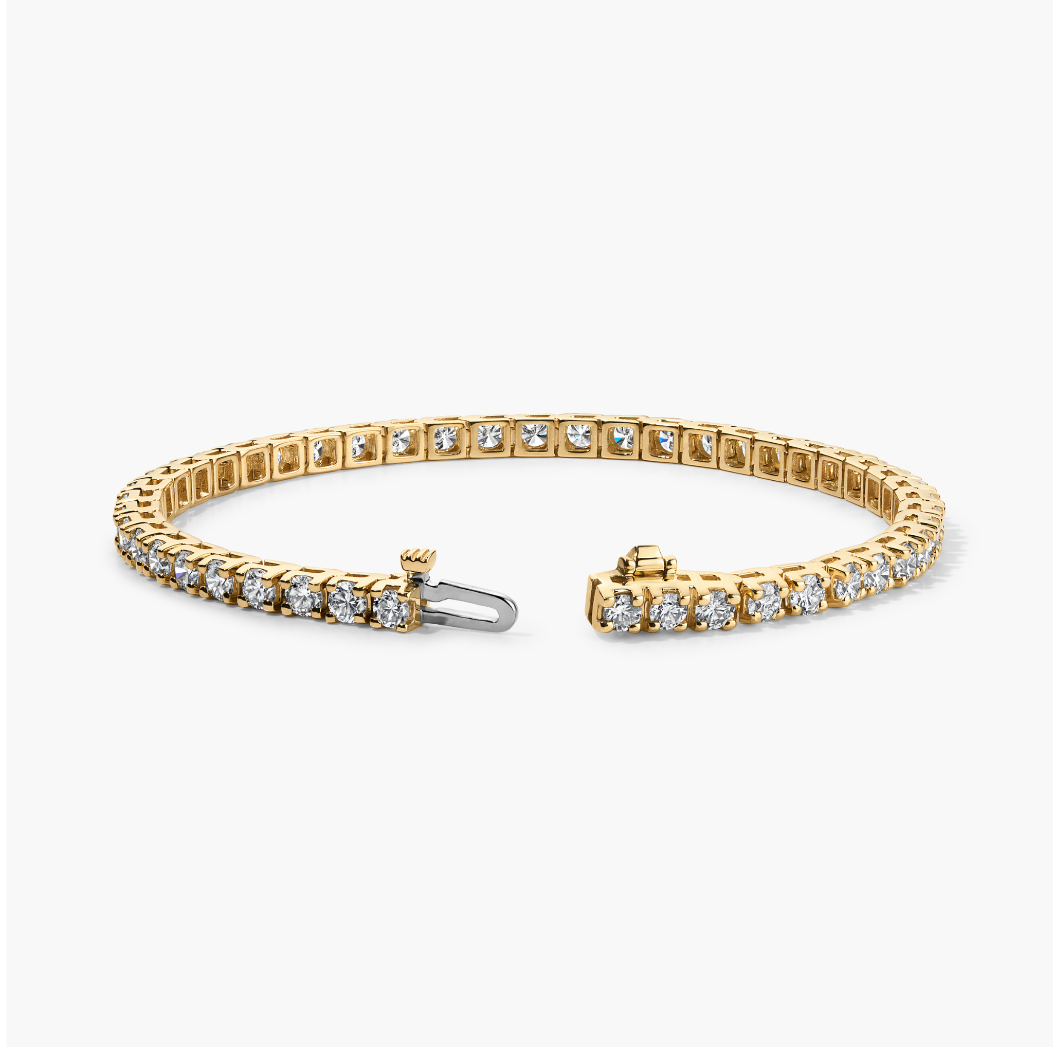 14K gold tennis bracelet with round diamonds, timeless fine jewelry for everyday wear