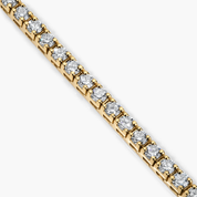 14K gold tennis bracelet with round diamonds, timeless fine jewelry for everyday wear