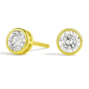Lab Grown Round Diamond Bezel Stud Earrings