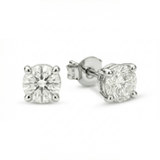 Lab Grown Round Diamond Stud Earrings