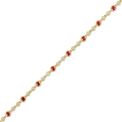 Diamond and Ruby Bezel Bracelet