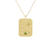 Leo Zodiac Peridot Constellation Pendant Necklace