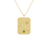 Leo Zodiac Peridot Constellation Pendant Necklace