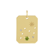 Leo Zodiac Peridot Constellation Pendant Necklace