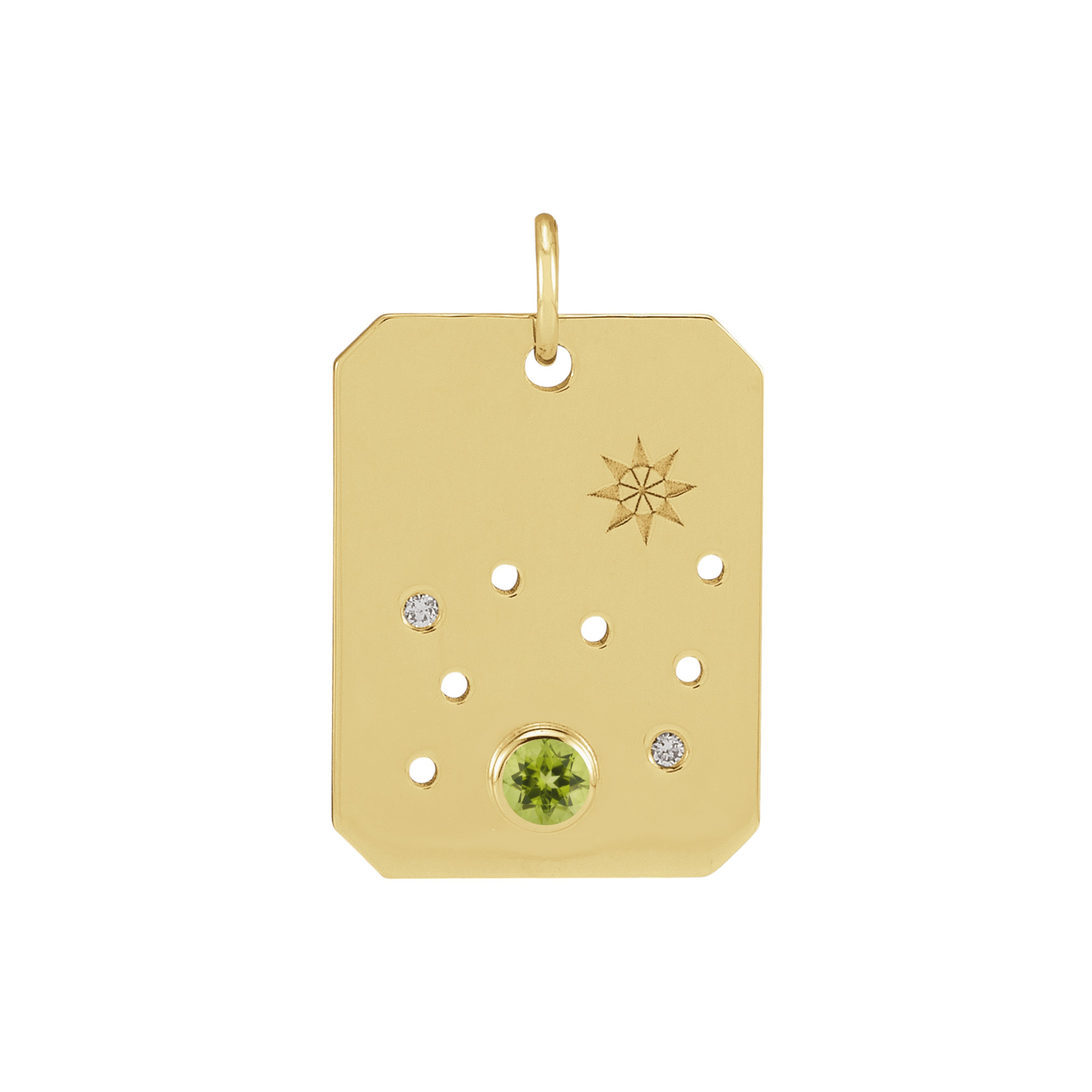 Leo Zodiac Peridot Constellation Pendant Necklace