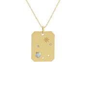 Libra Zodiac Opal Constellation Pendant Necklace