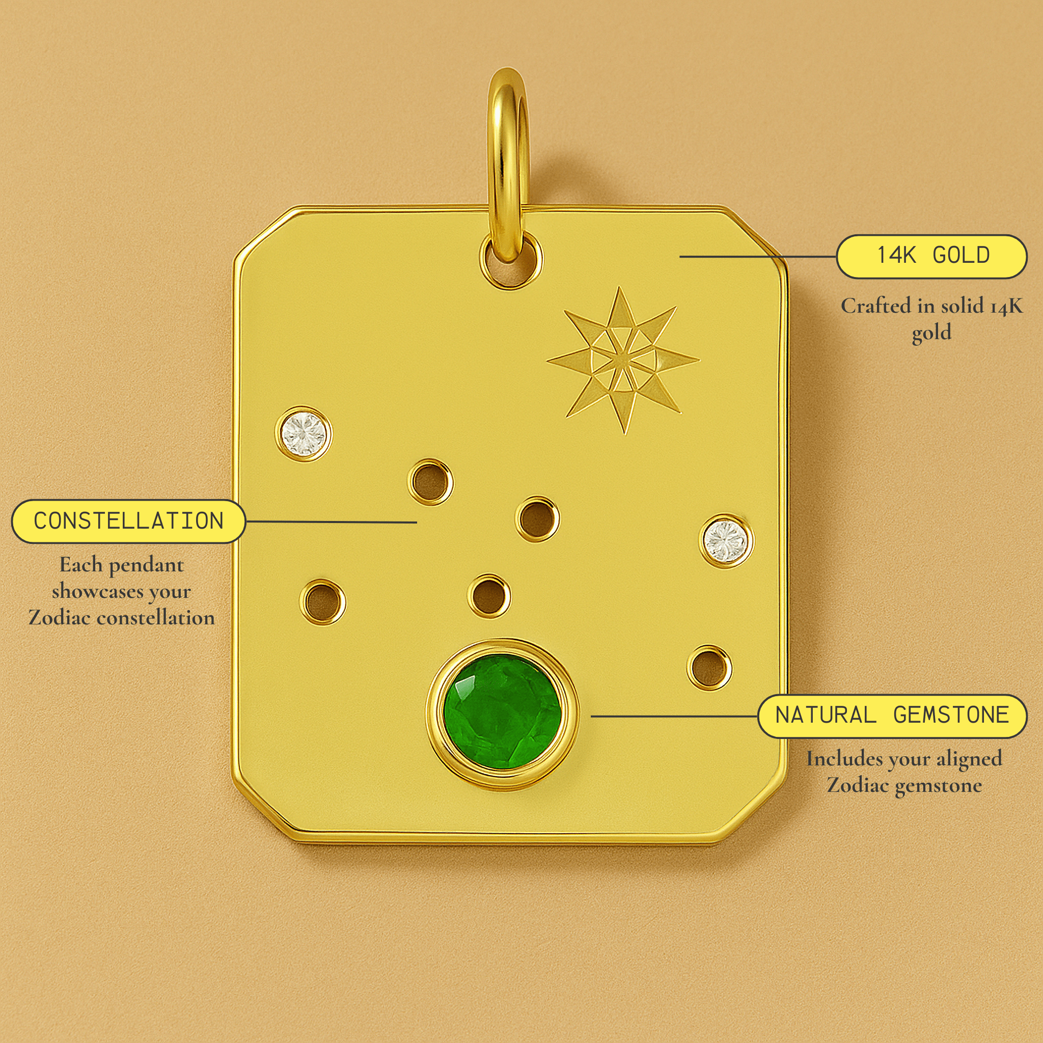 Libra Zodiac Opal Constellation Pendant Necklace
