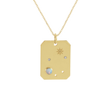 Libra Zodiac Opal Constellation Pendant Necklace