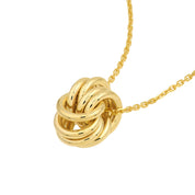 14K gold knot necklace with delicate chain, timeless fine jewelry for everyday wear