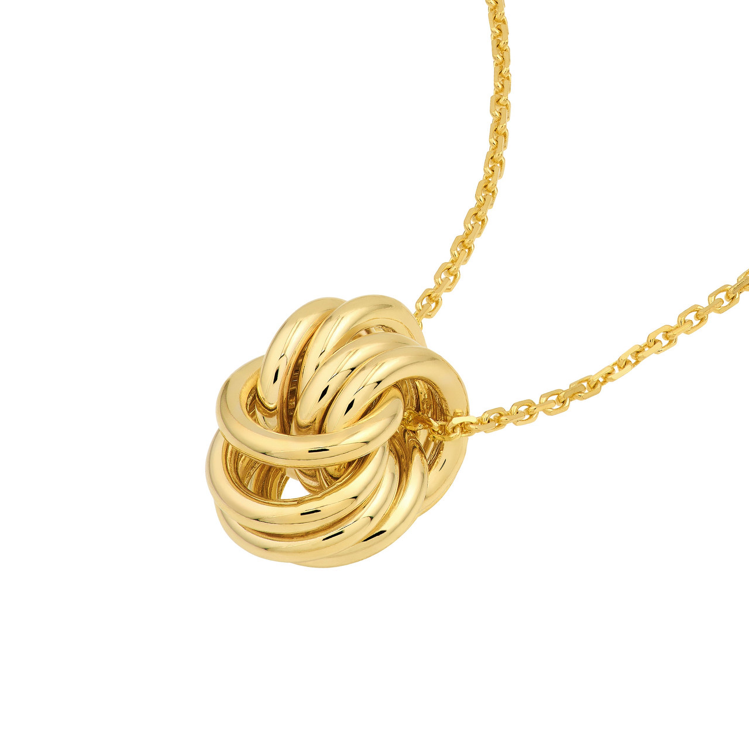 14K gold knot necklace with delicate chain, timeless fine jewelry for everyday wear