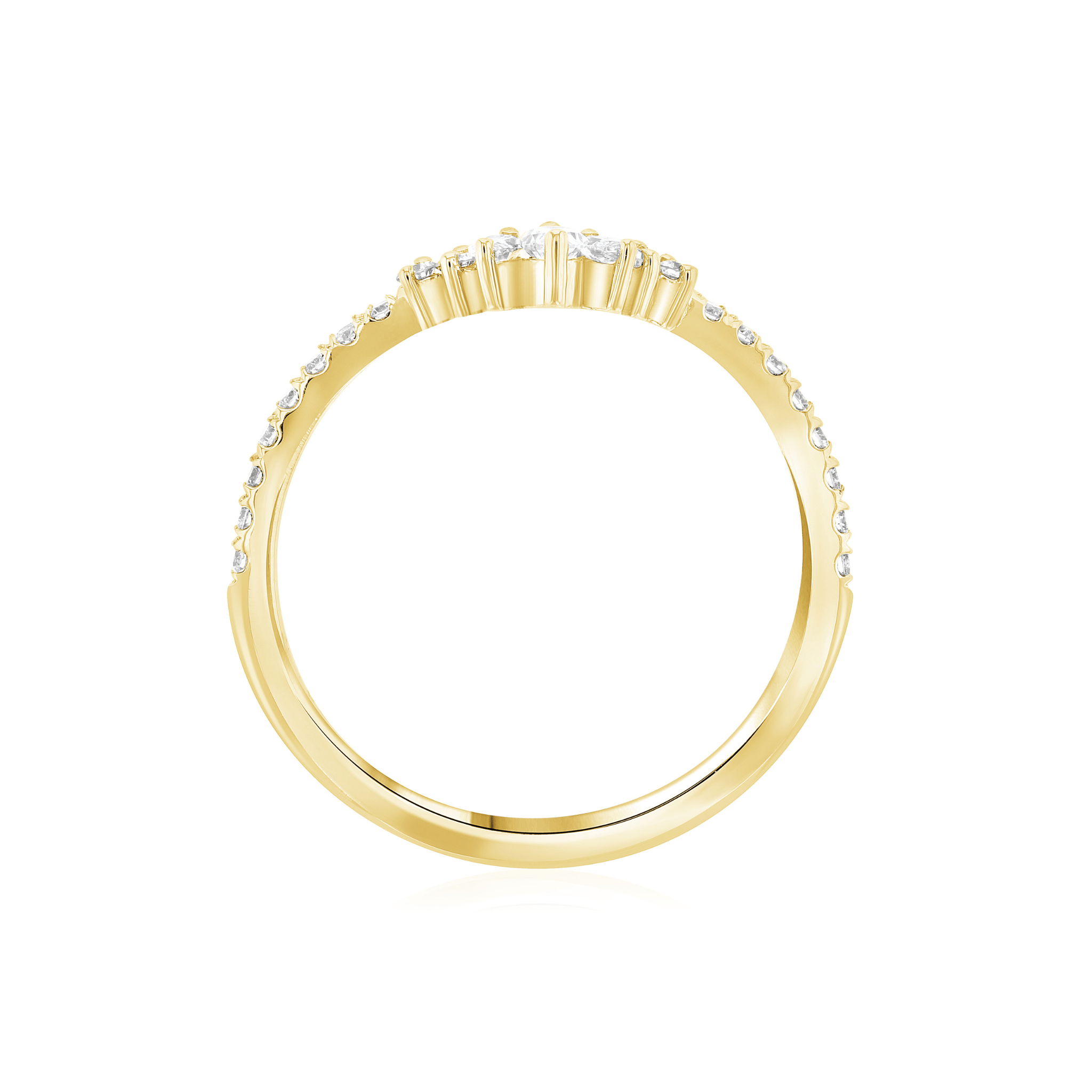 Marquise Diamond Crown Chevron Ring