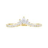Marquise Diamond Crown Chevron Ring