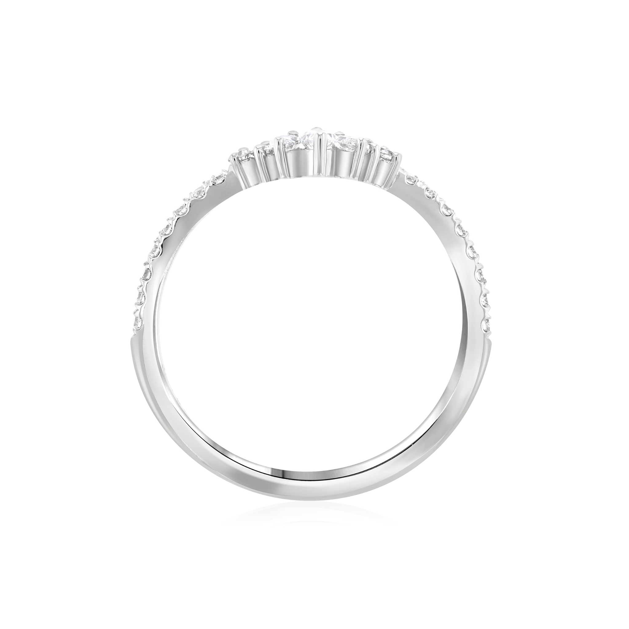 Marquise Diamond Crown Chevron Ring