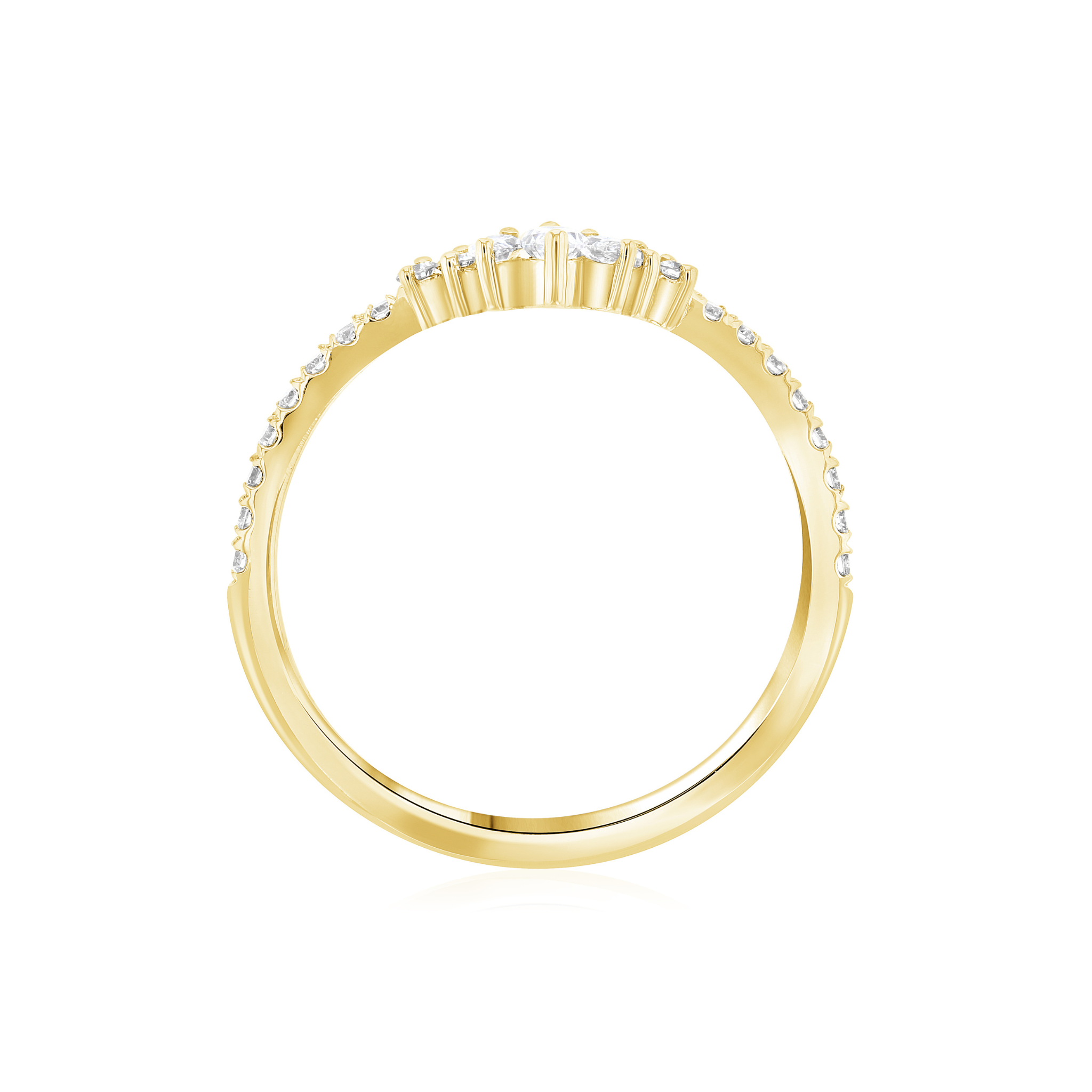 Marquise Diamond Crown Chevron Ring