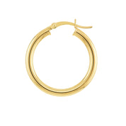 Medium Tube Gold Hoop Earrings (3mm)