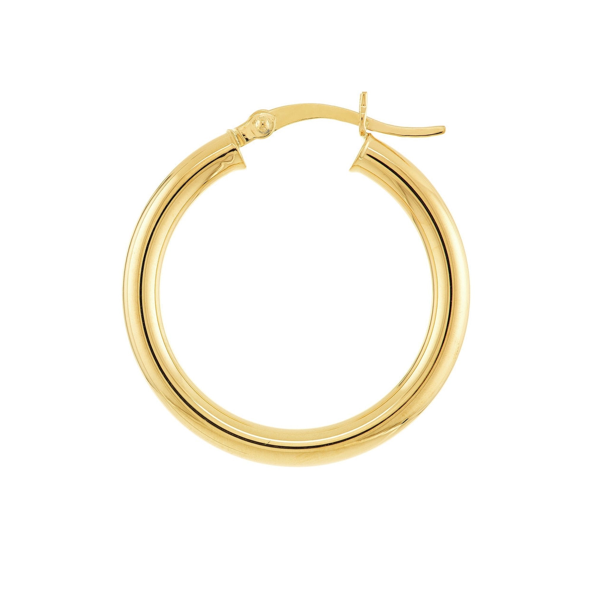 Medium Tube Gold Hoop Earrings (3mm)