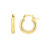Medium Tube Gold Hoop Earrings (3mm)