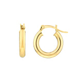 Medium Tube Gold Hoop Earrings (3mm)