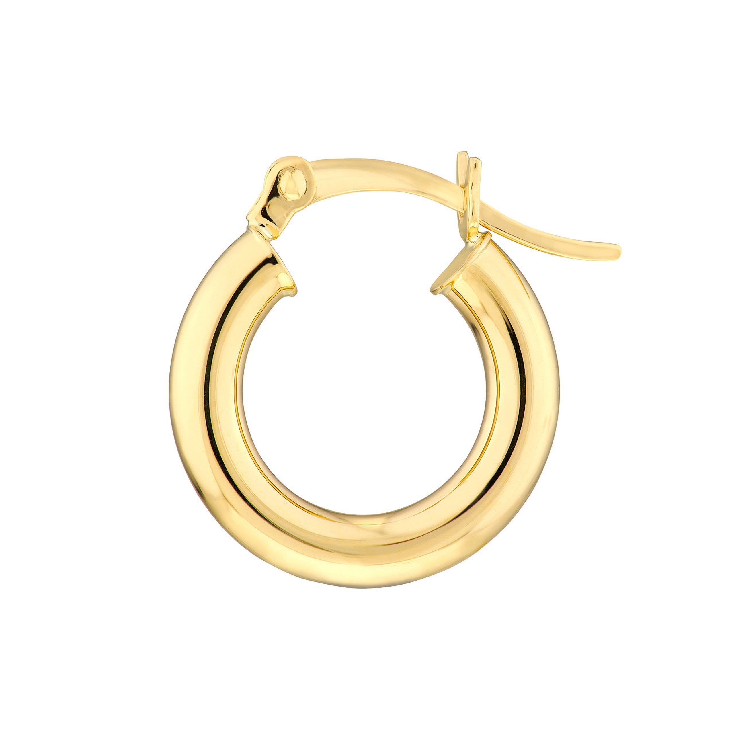 14K gold hoop earring with polished finish, timeless fine jewelry for everyday wear