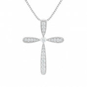 Diamond Milgrain Cross Necklace