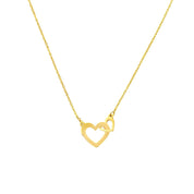 Mini Interlocking Gold Hearts Necklace