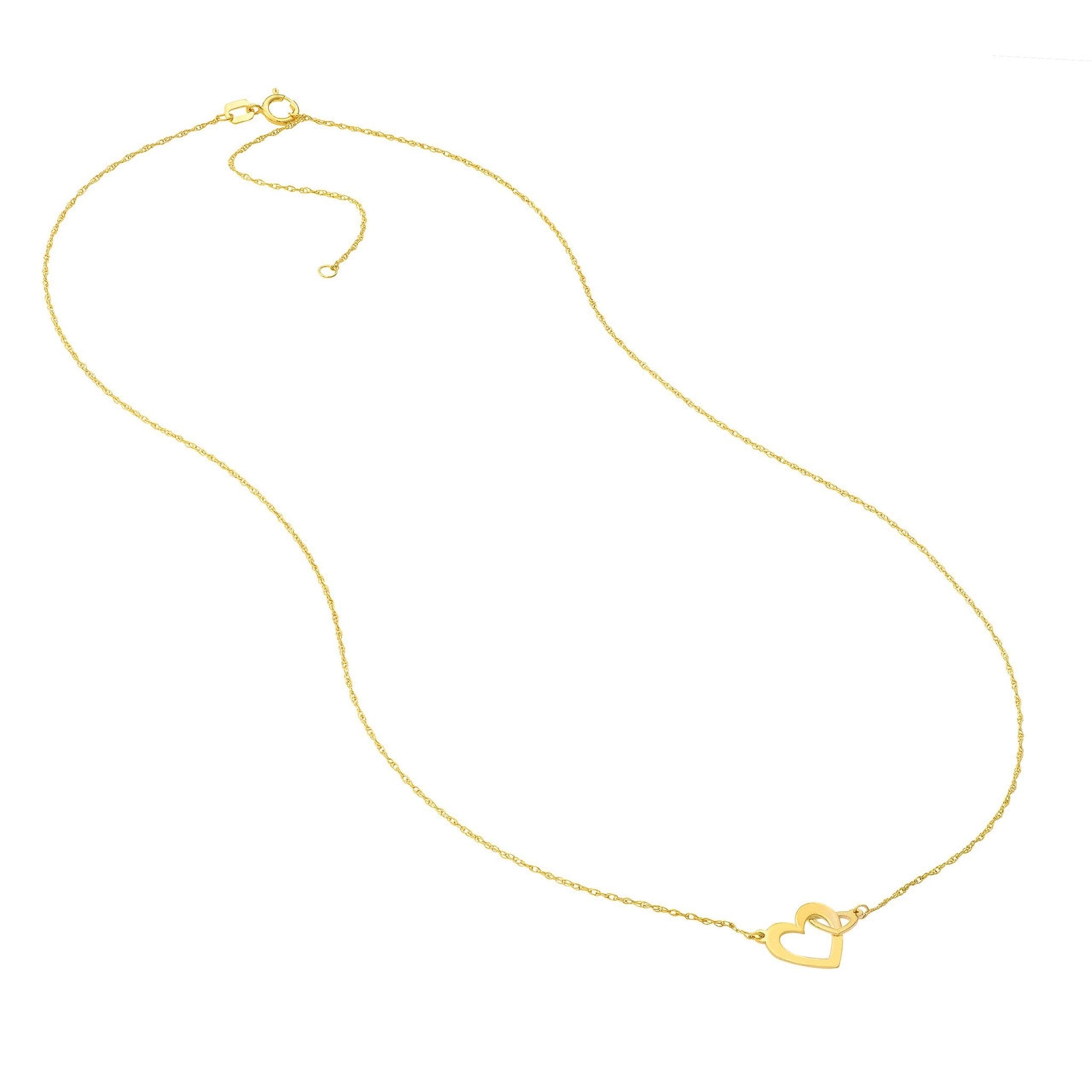 Mini Interlocking Gold Hearts Necklace