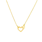 14K gold heart necklace with interlocking design, fine jewelry for everyday wear
