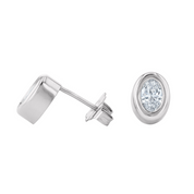 Lab Grown Oval Diamond Bezel Stud Earrings (3/4 ct. tw.)