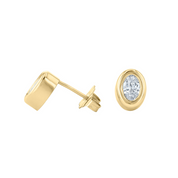 Lab Grown Oval Diamond Bezel Stud Earrings (3/4 ct. tw.)